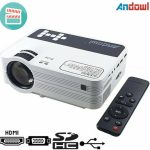 Andowl Q-A17 Mini Projector DLP Λάμπας LED με Ενσωματωμένα Ηχεία